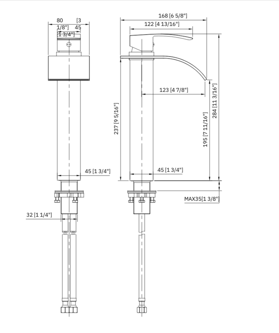 Single Hole Vessel Bathroom Faucet