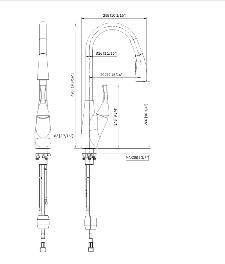 Single Hole Pull Down Kitchen Faucet