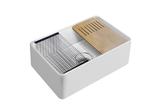 Fireclay Workstation Farmhouse Sink 30" x 20" x 10"