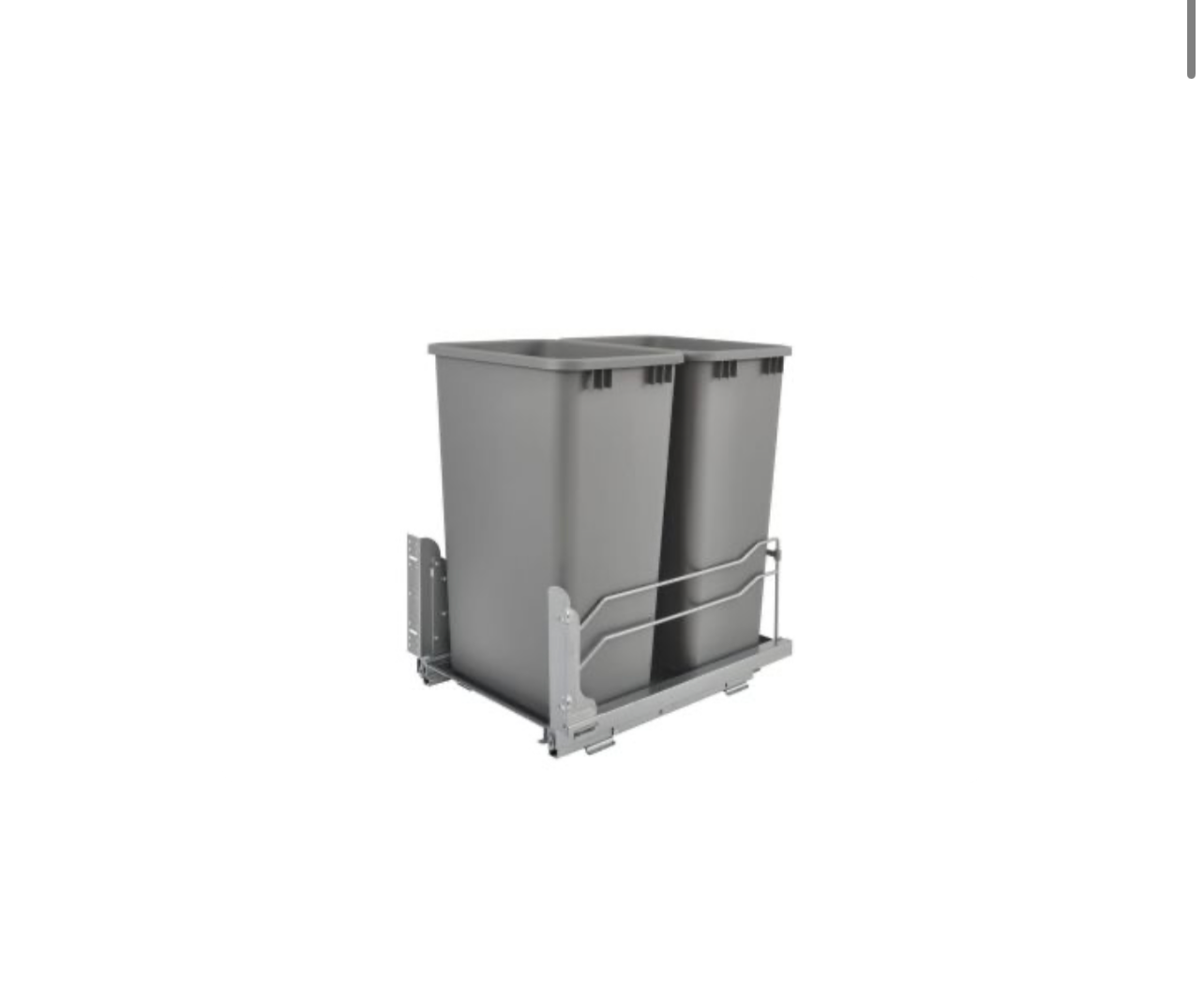 Double 50 Ort Pull-Out Waste Container Soft-Close Metallic Silver 14.75 In (375 Mm) W X 22.25 In (565 Mm) D X 22.88 In (581 Mm) H