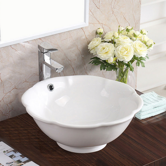 Porcelain Vessel Bathroom Sink 17 3/4'' x 17 3/4''