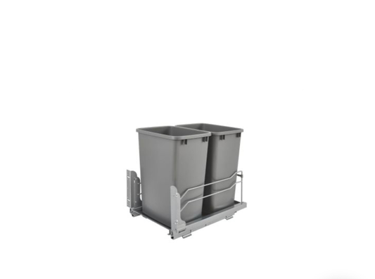 Double 35 Ort Pull-Out Waste Container Soft-Close White 14.38 In (365 Mm) W X 22.25 In (565 Mm) D X 19 In (483 Mm) H